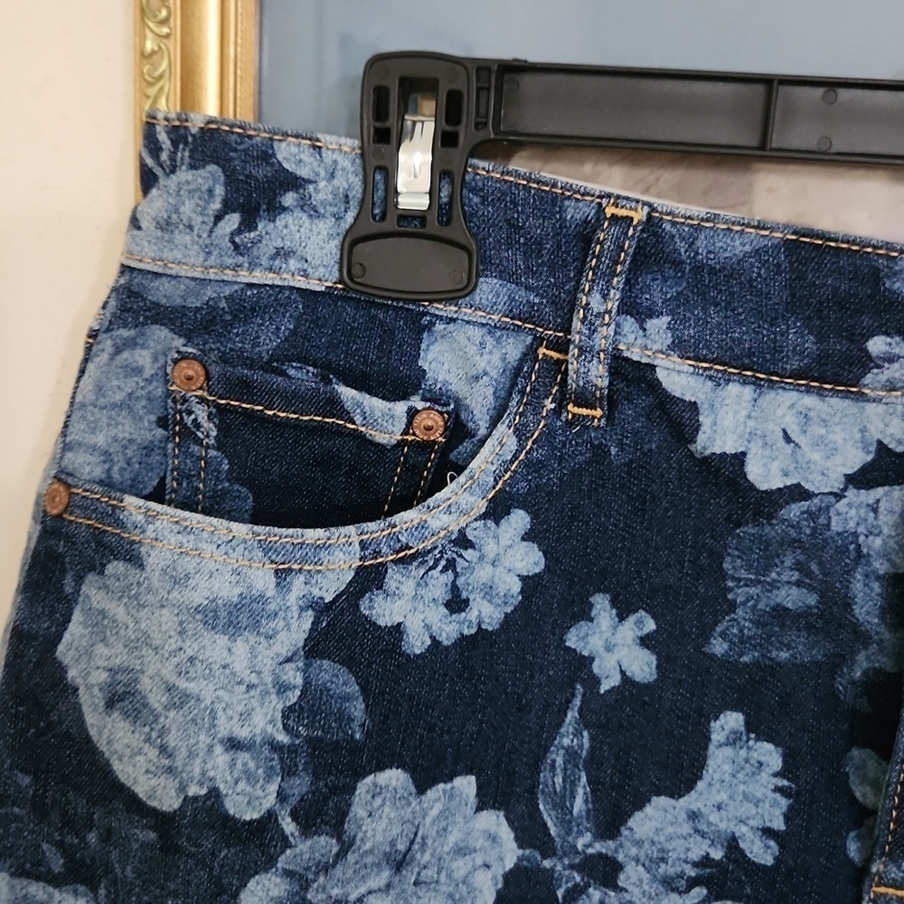 Floral Jean Skirt Above The Knee Casual Skirt Cottagecore Summer Vacation Large - Picture 5 of 8